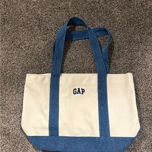 GAP Mini Denim Blue and Cream Canvas Tote